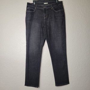 Eileen Fisher 98% Organic Cotton Straight Ankle Mid Rise Jeans, 8, washed black